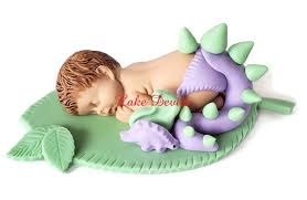 Dinosaur Baby Shower Cake Topper Fondant Baby Dinosaur Baby Etsy