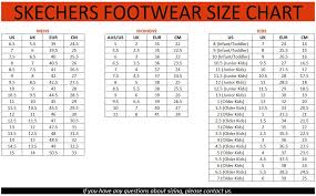 Skechers Shoe Size Chart Inches 2019