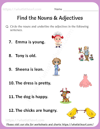 The difference between these adjectives lies in their singular genitive and dative forms. Find The Nouns Adjectives Worksheet 3 Your Home Teacher
