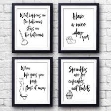 Funny Bathroom Signs Set Of 4 Unframed 8x10s Bathroom Decor Wall Art Dream Big Printables Bathroom Wall Decor Art Bathroom Signs Funny Wall Decor