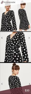 Cute Topshop Black White Polka Dot Wrap Dress Top Shop Dress Clothes Design Fashion Design