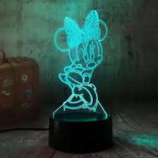 3d Cartoon Minnie Mouse Led Rgb Night Light 7 Color Change Desk Table Usb Lamp For Child Kids Christmas Lamp Novelty Home Decor Led Night Lights Aliexpress