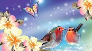Birds And Butterflies Wallpaper Pretty Background And Birds Birds Butterflies Art Wallpaper Birds