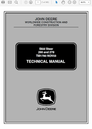 John deere 8875 skid steer parts catalog has thousands of discount parts to choose from. John Deere 260 And 270 Skid Steer Loader Technical Ma The Repair Manual