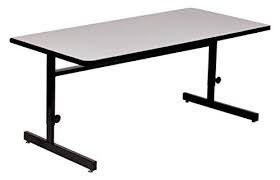 Correll Csa243615 Adjustable Height Computer Training Table 24 X 36 Gray Granite High Pressure Lam Best Home Office Desk Adjustable Height Table Grey Granite