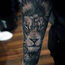 Realistic Lion Portrait Guys Forearm Sleeve Tattoos Full Sleeve Tattoos Lion Forearm Tattoos Sleeve Tattoos