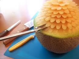Simple Melon Carving Fruit Carving Food Carving Fruit And Vegetable Carving