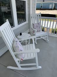 Vineyard 3 Piece Rocking Set White Outdoor Furniture Rocking Chair Set Rocking Chair Porch