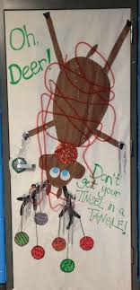 Reindeer Door Decoration Christmas Door Decorations Office Christmas Decorations Christmas Classroom