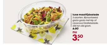 Ah biologisch couscous met groente 8 maanden met korting kopen.altijd je boodschappen tegen de scherpste prijs. Luxe Maaltijdsalade Aanbieding Bij Hema