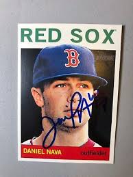 2013 Topps Heritage Boston Red Sox Daniel Nava Autographed Baseball Card  #343