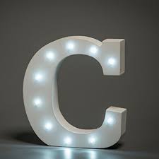 White Led Wooden Letter C Lights Sign 6 Inch Wooden Letters Stand Up Light Up Letters Wooden Letters Light Letters