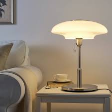 Tallbyn Table Lamp Nickel Plated Opal Glass Ikea In 2020 Table Lamp Lamp Led Bulb