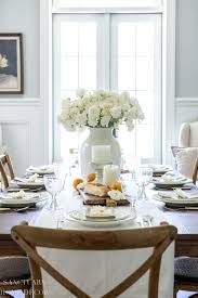 Summer Dining Room Update A Fresh White Table Setting Sanctuary Home Decor Dining Room Updates White Table Settings Dining Room Small
