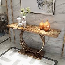 Modern Luxury 48 Faux Marble Narrow Console Table Rectangle Tabletop Stainless Steel In Rose Gold Console Tables Living Room Furniture Furniture Get the latest console tables trends and news.get the latest living spaces trends and news.get the latest news about designers and brands.