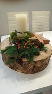 Adventsgesteck Baumscheibe Baumscheiben Deko Weihnachten Adventsgesteck Weihnachtsdekoration