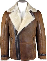 Affiliate Unicorn Mens Crossed Zipper Coat Antique Brown With Cream Fur Real Leather Jacket Gu Xs Mens Leather Coats Real Leather Jacket Leather Coat