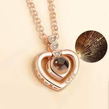 Top Quality Four Heart Necklaces Gift Box 100 Language I Love You Friendship Forever Jewelry Projection Necklace Best Gift 27071 In 2021 Love Necklace Necklace Gift Box Forever Jewelry