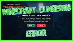 Do you play minecraft with friends, but don't know what to do? Minecraft Dungeons Hero Edition Unable To Verify Game Ownership Unable To Verify That You Own Error Youtube