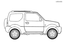 Coloring page outline of cartoon car with driver on road. Cars Coloring Pages Free Printable Car Coloring Sheets