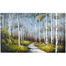 Birch Tree Canvas Art Luxe Blue Birch Tree Art Birch Tree Art Tree Art Nature Canvas Painting