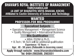 Search job opportunities in vietnam: Bhavan S Royal Institute Of Management Wanted Professors Facultyplus