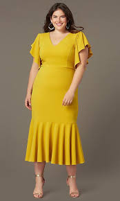 Midi Length Plus Size Wedding Guest Dress With Sleeves Classy Dress Outfits Plus Size Dresses Plus Size Wedding Guest Dresses