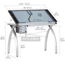 Futura Craft Station Work Table With Adjustable Safety Glass Top Walmart Com In 2020 Architects Desk Safety Glass Craft Station
