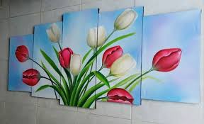 Melambangkan sebuah cinta yang mendalam dan merupakan simbol kasih sayang yang sempurna. Jual Lukisan Panel Bunga Tulip Merah Putih 5in1 Di Lapak Putri Bali Painting Bukalapak