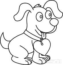 Black And White Outline Cute Puppy With Heart Black White Outline Jpg Animals Black And White Cute Puppies Puppy Clipart