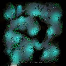Glowing Mushroom Cave Battlemaps Dungeon Maps Fantasy Map Map