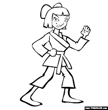 They develop imagination, teach a kid to be accurate and attentive. Karate Kate Coloring Page Free Karate Kate Online Coloring In 2021 Martial Arts Kids Martial Arts Girl Karate Kid