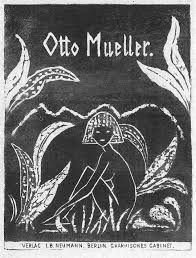 Mueller, Otto: Titelblatt »Otto Mueller« für J. B. Neumann-Mappe (Mädchen  zwischen Blattpflanzen, erweiterte Litho-Fassung)
