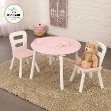 Kidkraft Round Storage Table 2 Chair Set Pink White Walmart Com Round Table And Chairs Kids Table And Chairs Kids Table Chair Set