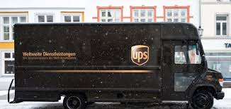 Ups Big Brown Parcel Delivery Van In The Snow In Germany Ups Parcel Delivery United Parcel Service