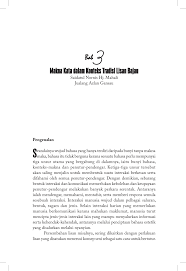 Pdf Makna Kata Dalam Konteks Tradisi Lisan Bajau