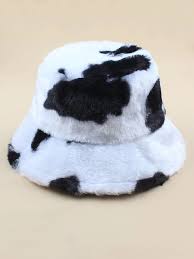 Cow wearing a bucket hat. Cow Print Bucket Hat Shein Usa