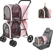 Amazon.com: LPOTIUS Double Pet Stroller for Dogs and Cats ...