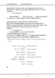 Approximately 50 percent of the mathematics test questions involve calculus and its applications — subject matter that is assumed to be common to the backgrounds of almost all mathematics majors. Pdf Financial Mathematics Questions Answers