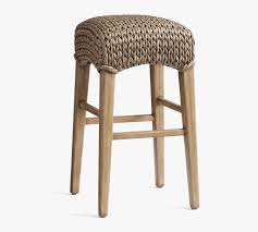 Brown wood backless counter stool. Seagrass Backless Counter Stool Pottery Barn