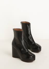 Maison Margiela Split Toe Leather Platform Ankle Boot In Black Inspired By A Traditional Japanese Design Made In Ital Margiela Soulier Maison Martin Margiela