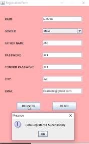 Registration Form In Java With Database Connectivity Registration Form Registration Java