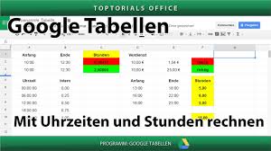 Ein wert von 49 stunden wird als 1 stunde angezeigt, da dies der wert ist, der über die vollen 24 stunden hinausgeht. Mit Uhrzeiten Und Stunden Rechnen Google Tabellen Spreadsheets Youtube