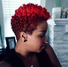 The blonde color really gives this low afro haircut a funky edge. Tapered Short Natural Hair With Red Color Novocom Top