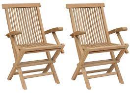 Teak Wood California Folding Arm Chair Set Of 2 Wood Patio Chairs Durable Chairs Teak