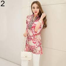 Buy Women S Fashion Summer Korean Style Ethnic Loose Chiffon Blouse T Shirt Online At Best Prices In India Snapdeal