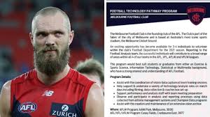 The melbourne football club, nicknamed the demons, is a professional australian rules football club, playing in the australian football league (afl). Afl News Melbourne Football Club Job Advertisement Volunteers Technology Pathway Program Statement Reaction News Com Au Australia S Leading News Site
