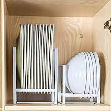 This plate rack is a handy corner rack design sturdy and durable with 4 levels for storage. Amazon Com Homtone Kitchen Plate Dish Organizer Rack Vertical Plate Holder Display Storage For Cabinet Drawer Counter And Cupboard White L S Home Kitchen