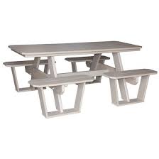 Amish Outdoor Poly Split Bench Picnic Table Furniture Amish Furniture Metal Outdoor Furniture