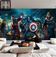 Marvel Avengers Heroes Photo Wallpaper 3d Wall Mural Kids Boys Bedroom Room Decor Iron Man Hulk Thor Eagle Eye Large Size Paper Wall Art From Greenho 24 92 Kids Wall
